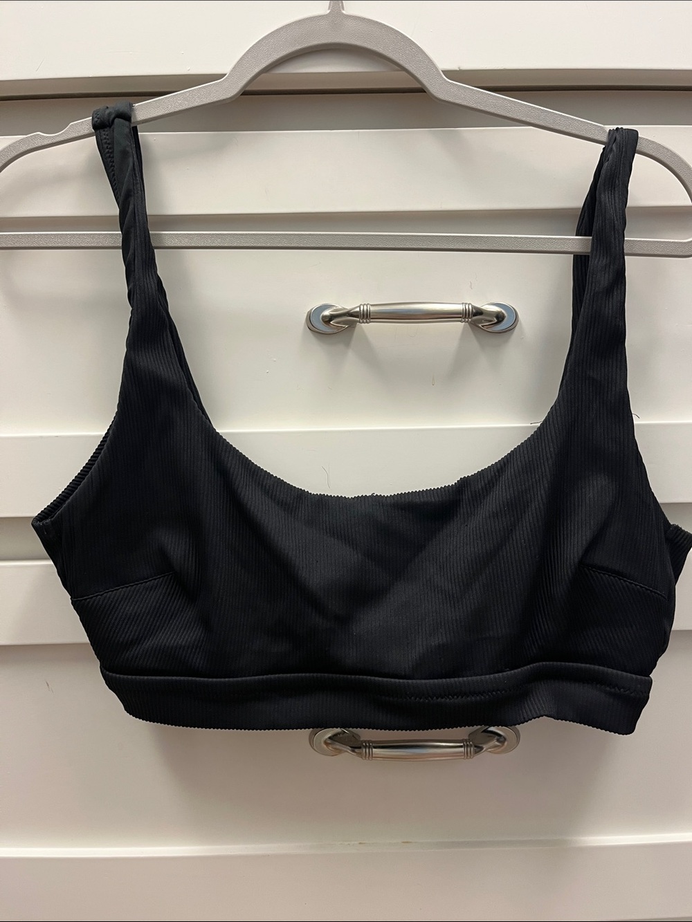 aerie Black Ribbed Bikini Top